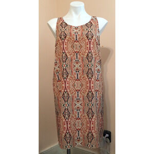 Carolina Belle Montreal Pink Blue Paisley Boho Sleeveless Sheath Dress Size 8